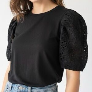Chic Black Puff Sleeve Blouse
